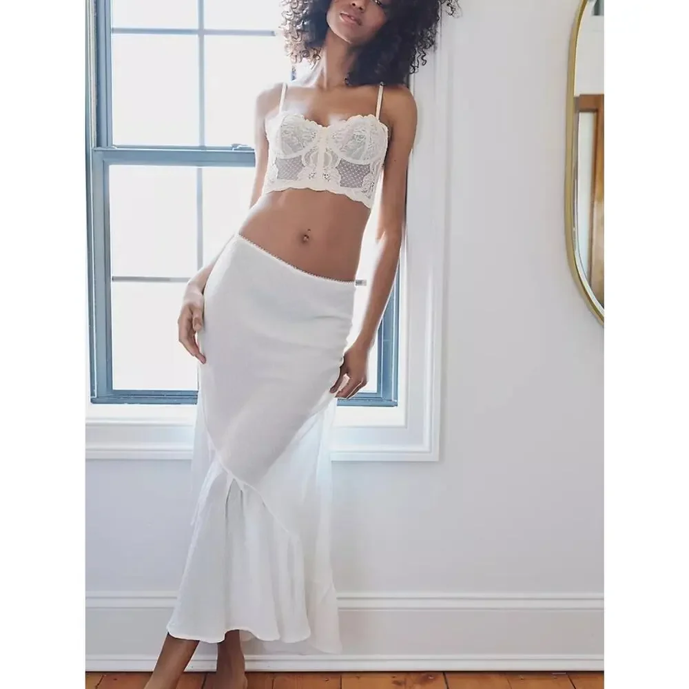 Nwt Intimately Free People Sweet On You Bias-Cut Maxi Slip Skirt
